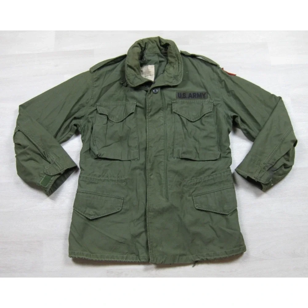 Vintage 70s US Army M65 Military Field Jacket (S) Cold Weather Vietnam Red Devil
